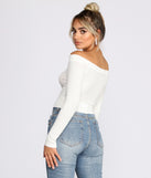 With fun and flirty details, Off The Shoulder Brushed Knit Crop Top shows off your unique style for a trendy outfit for the summer season!