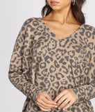 Brushed Knit Leopard Print Top for 2022 festival outfits, festival dress, outfits for raves, concert outfits, and/or club outfits