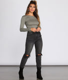 Knot Back Knit Crop Top