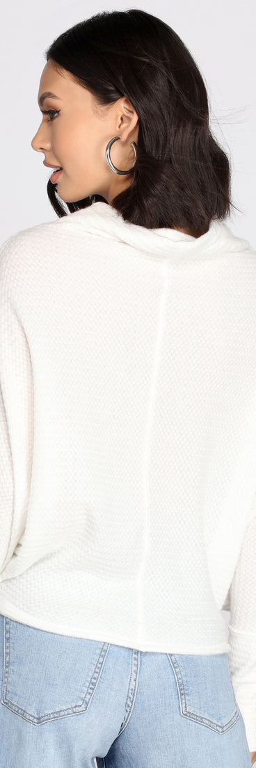 With fun and flirty details, Cowl Neck Dolman Sleeve Top shows off your unique style for a trendy outfit for the summer season!