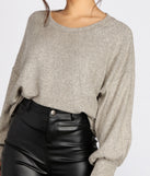 Brushed Ribbed Knit Pullover Sweater