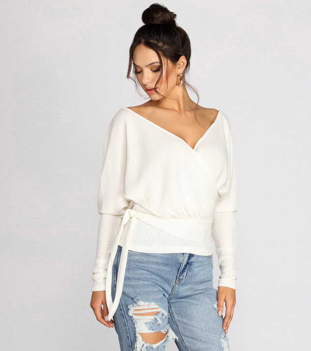Wrapped In Knit Surplice Top