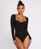 With fun and flirty details, Sweet On You Knit Bodysuit shows off your unique style for a trendy outfit for the summer season!