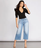 Puff Shoulder Wrap Front Top