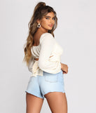With fun and flirty details, Tied Up Cropped Knit Top shows off your unique style for a trendy outfit for the summer season!
