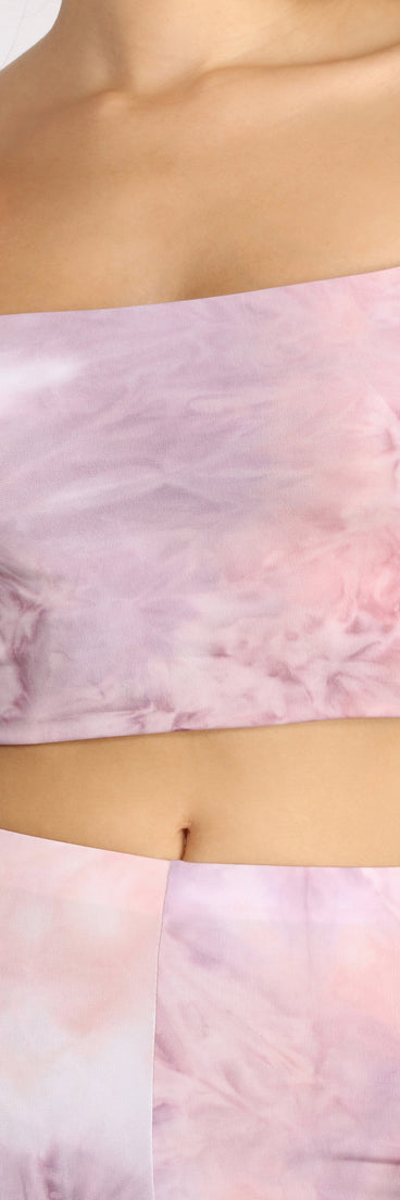 You’ll look stunning in the Tie Dye Daze Crop Top when paired with its matching separate to create a glam clothing set perfect for parties, date nights, concert outfits, back-to-school attire, or for any summer event!