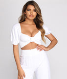 With fun and flirty details, Day At The Hamptons Puff Sleeve Top shows off your unique style for a trendy outfit for the summer season!