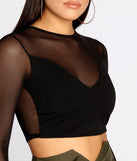 With fun and flirty details, Catch Me Cropped Mesh Top shows off your unique style for a trendy outfit for the summer season!
