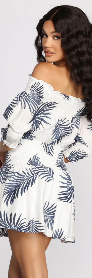 With fun and flirty details, Botanical Beauty Off Shoulder Tunic shows off your unique style for a trendy outfit for the summer season!