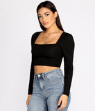 With fun and flirty details, Cropped Ribbed Puff Sleeve Top shows off your unique style for a trendy outfit for the summer season!