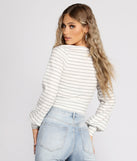 With fun and flirty details, Cute And Casual Striped Ribbed Crop Top shows off your unique style for a trendy outfit for the summer season!