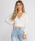 With fun and flirty details, Cute And Casual Striped Ribbed Crop Top shows off your unique style for a trendy outfit for the summer season!