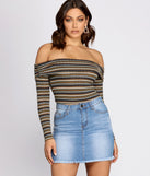 With fun and flirty details, Strut It In Stripes Ribbed Crop Top shows off your unique style for a trendy outfit for the summer season!