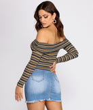With fun and flirty details, Strut It In Stripes Ribbed Crop Top shows off your unique style for a trendy outfit for the summer season!