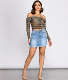 With fun and flirty details, Strut It In Stripes Ribbed Crop Top shows off your unique style for a trendy outfit for the summer season!