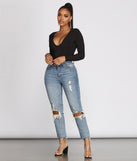 With fun and flirty details, Basic V Neck Bodysuit shows off your unique style for a trendy outfit for the summer season!