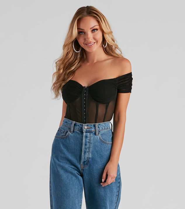 Dress up in So Chic Mesh Bustier Bodysuit as your going-out dress for holiday parties, an outfit for NYE, party dress for a girls’ night out, or a going-out outfit for any seasonal event!