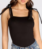 With fun and flirty details, Tied To Style Knit Bodysuit shows off your unique style for a trendy outfit for the summer season!