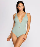 With fun and flirty details, Button Detail Ribbed Knit Bodysuit shows off your unique style for a trendy outfit for the summer season!