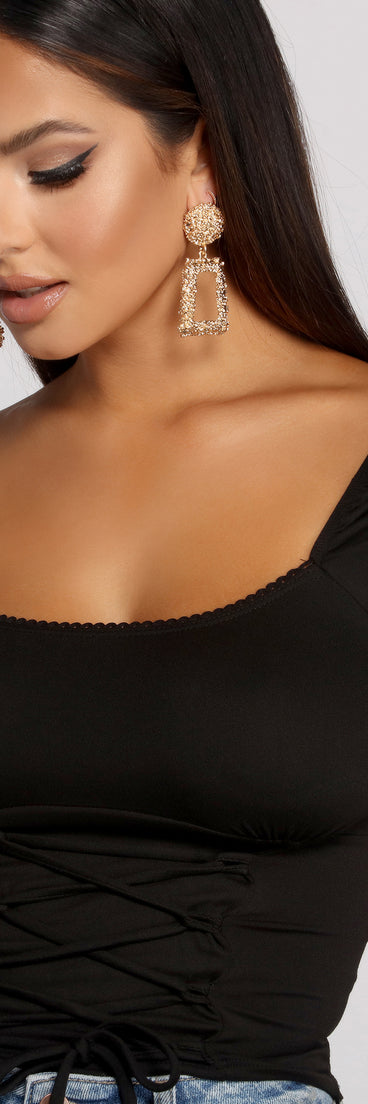 With fun and flirty details, Brushed Knit Corset Waist Top shows off your unique style for a trendy outfit for the summer season!