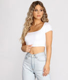 With fun and flirty details, Simple Lace Back Knit Crop Top shows off your unique style for a trendy outfit for the summer season!