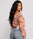 With fun and flirty details, Floral Rush Surplice Mesh Top shows off your unique style for a trendy outfit for the summer season!