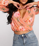 With fun and flirty details, Floral Rush Surplice Mesh Top shows off your unique style for a trendy outfit for the summer season!
