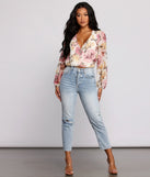 With fun and flirty details, Floral Rush Surplice Mesh Top shows off your unique style for a trendy outfit for the summer season!