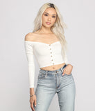 With fun and flirty details, Off The Shoulder Ribbed Top shows off your unique style for a trendy outfit for the summer season!