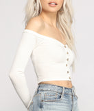 With fun and flirty details, Off The Shoulder Ribbed Top shows off your unique style for a trendy outfit for the summer season!