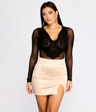 Dress up in Ever So Detailed Mesh Bodysuit as your going-out dress for holiday parties, an outfit for NYE, party dress for a girls’ night out, or a going-out outfit for any seasonal event!