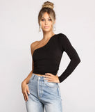 With fun and flirty details, So Sleek Ruched One Shoulder Top shows off your unique style for a trendy outfit for the summer season!