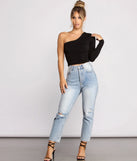 With fun and flirty details, So Sleek Ruched One Shoulder Top shows off your unique style for a trendy outfit for the summer season!