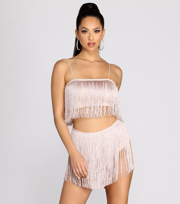 Metallic Pink Fringe Set