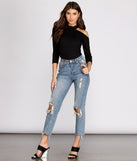 With fun and flirty details, Cold Shoulder Knit Bodysuit shows off your unique style for a trendy outfit for the summer season!
