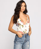 With fun and flirty details, Floral Babe Spaghetti Strap Bodysuit shows off your unique style for a trendy outfit for the summer season!