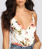 With fun and flirty details, Floral Babe Spaghetti Strap Bodysuit shows off your unique style for a trendy outfit for the summer season!