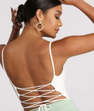 With fun and flirty details, Basic Sleeveless Strappy Back Ribbed Knit Bodysuit shows off your unique style for a trendy outfit for the summer season!