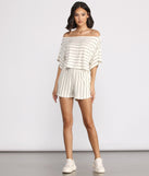 With fun and flirty details, Sweet Stripes Dolman Sleeve Crop Top shows off your unique style for a trendy outfit for the summer season!