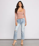 With fun and flirty details, Ribbed And Smocked Square Neck Crop Top shows off your unique style for a trendy outfit for the summer season!