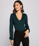 With fun and flirty details, Bishop Sleeve V Neck Bodysuit shows off your unique style for a trendy outfit for the summer season!