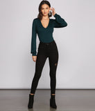 With fun and flirty details, Bishop Sleeve V Neck Bodysuit shows off your unique style for a trendy outfit for the summer season!