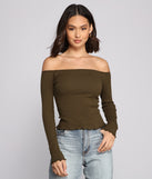 With fun and flirty details, Off The Shoulder Long Sleeve Ribbed Knit Top shows off your unique style for a trendy outfit for the summer season!