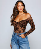 With fun and flirty details, Flocked Velvet Leopard Print Bodysuit shows off your unique style for a trendy outfit for the summer season!