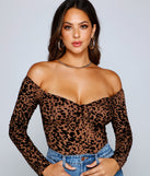 With fun and flirty details, Flocked Velvet Leopard Print Bodysuit shows off your unique style for a trendy outfit for the summer season!