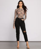 With fun and flirty details, Two Tone Floral Lace Bodysuit shows off your unique style for a trendy outfit for the summer season!