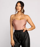 With fun and flirty details, Sleek Satin Clear Strap Bodysuit shows off your unique style for a trendy outfit for the summer season!