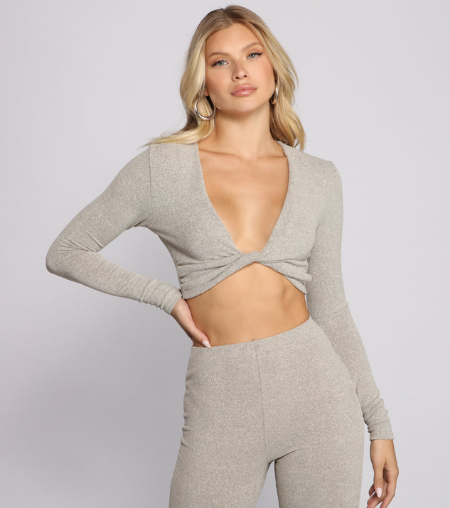 With fun and flirty details, Trendy Twist Ribbed Knit Crop Top shows off your unique style for a trendy outfit for the summer season!