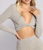 With fun and flirty details, Trendy Twist Ribbed Knit Crop Top shows off your unique style for a trendy outfit for the summer season!