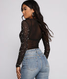 With fun and flirty details, Glam Goals Mesh Rhinestone and Pearl Bodysuit shows off your unique style for a trendy outfit for the summer season!